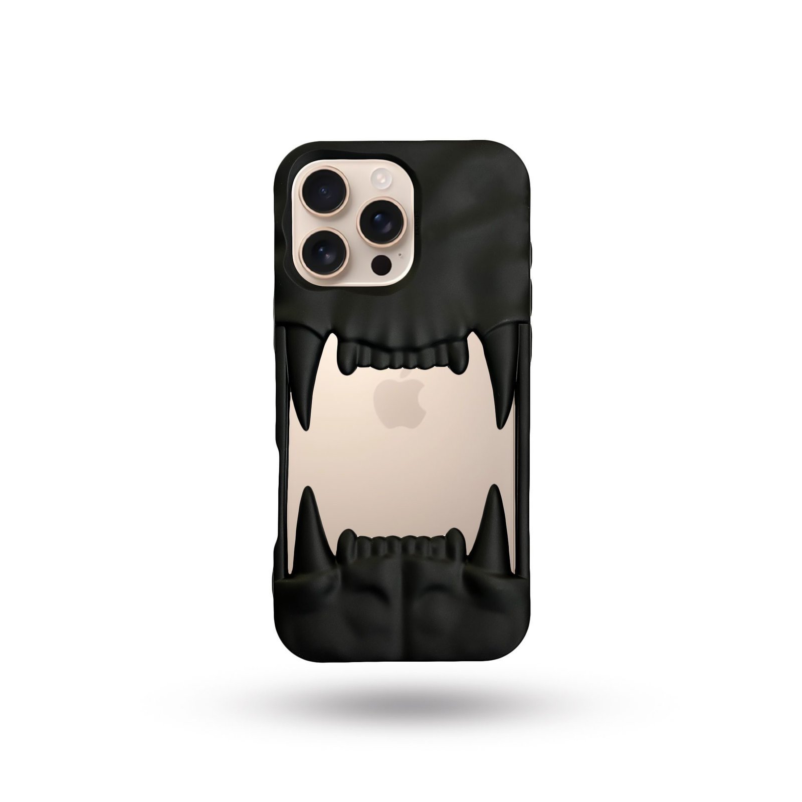 camera-teeth.jpg Vampire Fang Design – Black Soft Drop Protection Case - Image 1