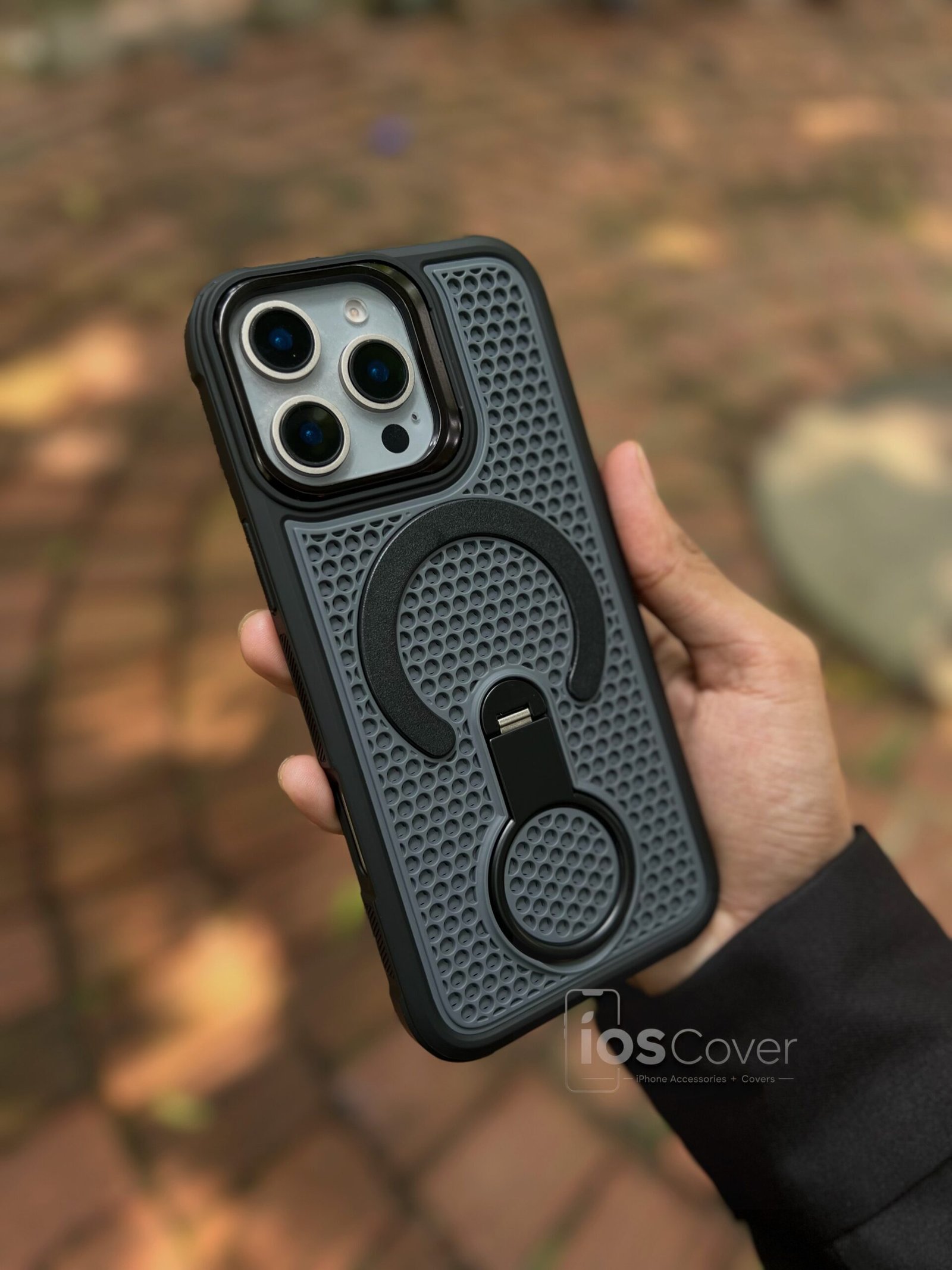 IMG_0889 Premium Magnetic Stand Mesh Cooling Case for iPhone – - Image 1