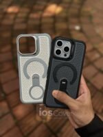 Premium Magnetic Stand Mesh Cooling Case for iPhone – - Image 3