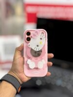 Cute 3D Hello Kitty Pink Silicone iPhone Case | Soft Shockproof Protective Cover with Camera Lens Protection - Image 5