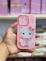 Cute 3D Hello Kitty Pink Silicone iPhone Case | Soft Shockproof Protective Cover with Camera Lens Protection - Image 6