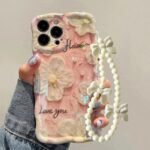 3D painting Aesthetic Cosmos Floral Case with Charm for iPhone - Image 4