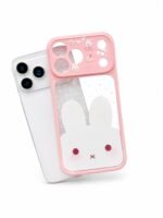 Cute Pink Bunny 3D Protective iPhone Case – Aesthetic Camera Protection Cover - Image 2