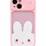 Cute Pink Bunny 3D Protective iPhone Case – Aesthetic Camera Protection Cover