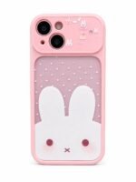 Cute Pink Bunny 3D Protective iPhone Case – Aesthetic Camera Protection Cover