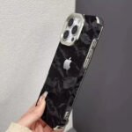 Premium Black Marble iPhone Case | Luxury Metallic Camera Frame Protective Cover | Stylish iPhone Case - Image 5