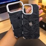 Premium Black Marble iPhone Case | Luxury Metallic Camera Frame Protective Cover | Stylish iPhone Case